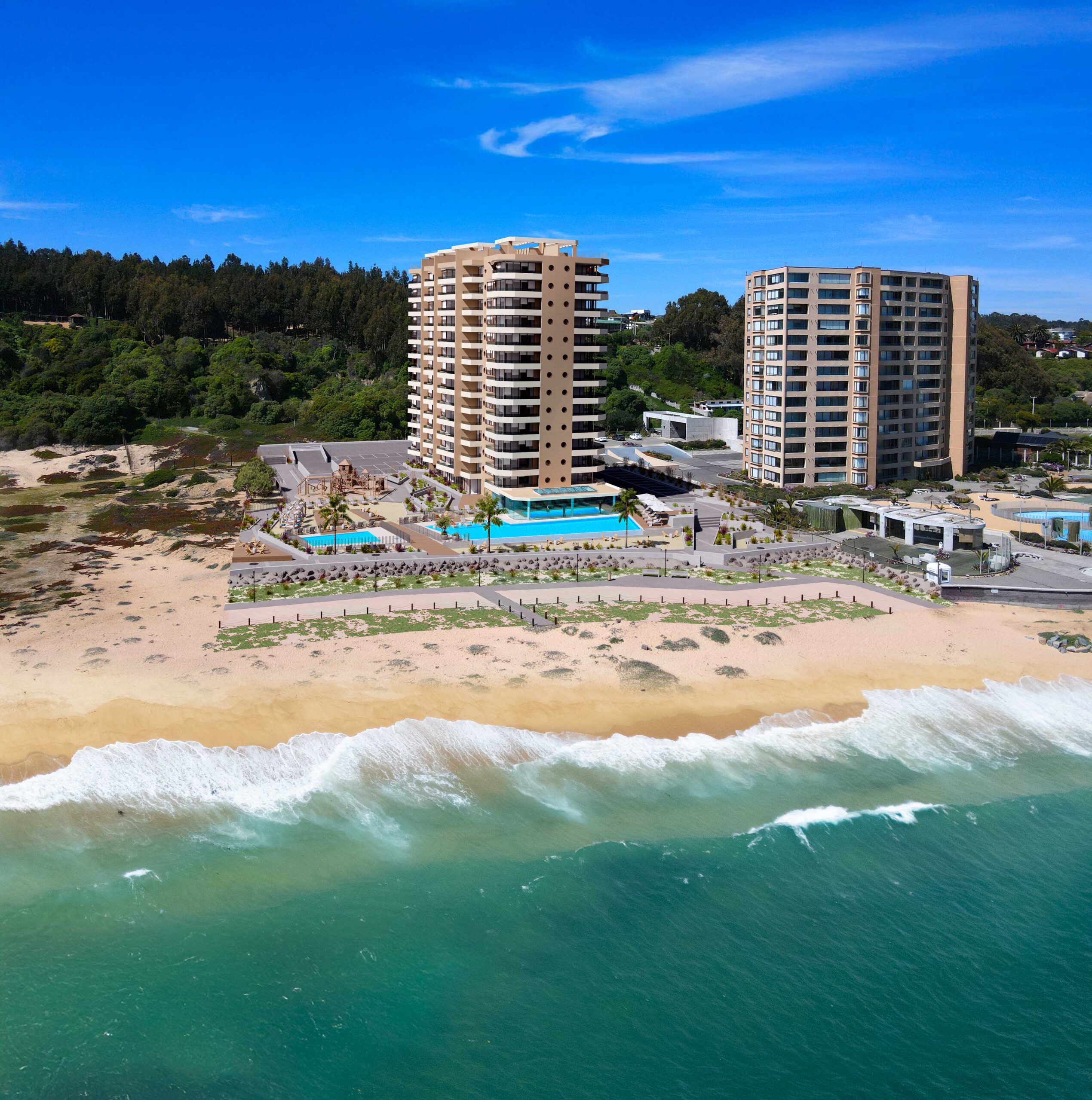Nuevos Departamentos en costa de chile Nuevo edificio Vistamar Inmobiliaria Algarrobo 1-100